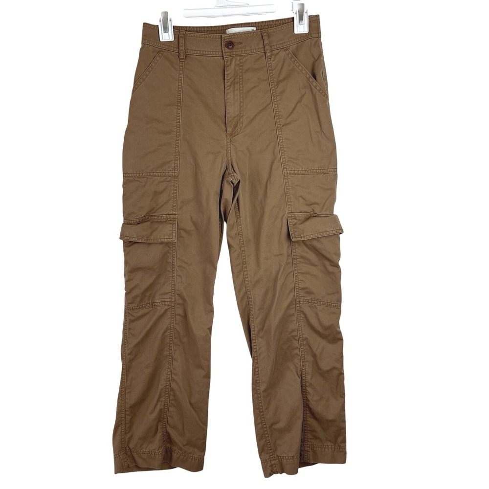 Abercrombie & Fitch Women's Cargo Pants Size 6-Short Camel Brown Y2K Utility